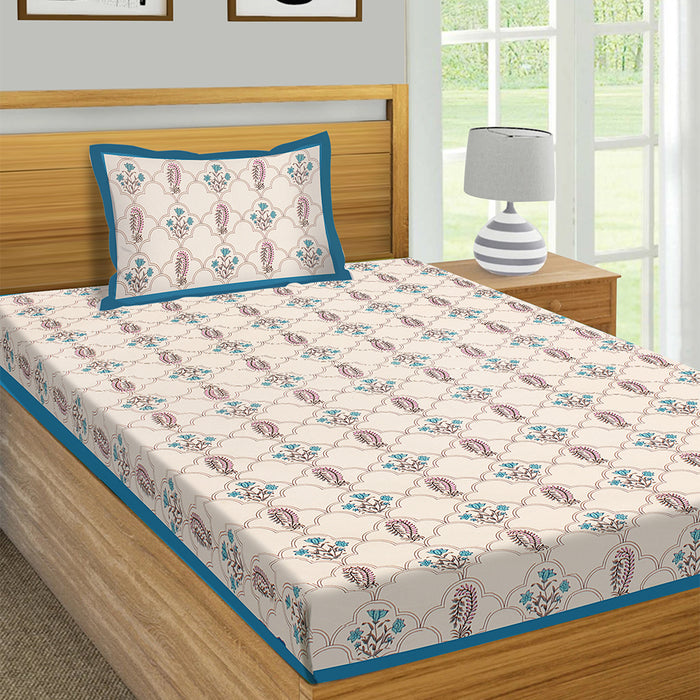 Blue Quatrefoil Bedsheet 