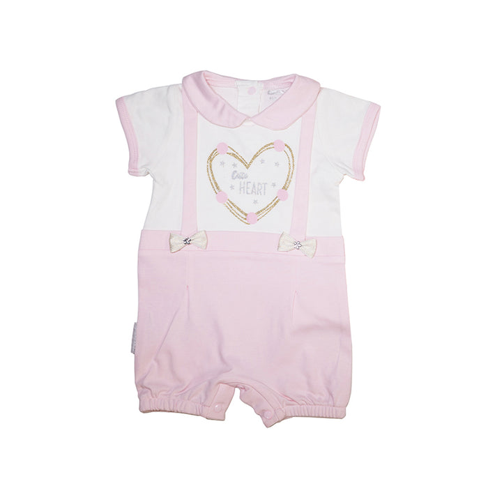 light pink & white baby dress with heart