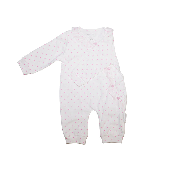 pink dotted baby romper