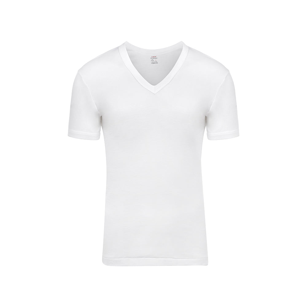 LUX Premium V/Neck T-Shirt 1x1 Rib 3pc Pack